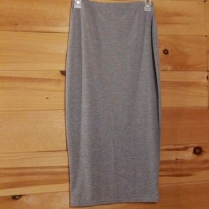 Boohoo Midi Grey Pencil Skirt